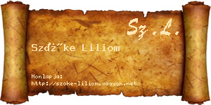 Szőke Liliom névjegykártya